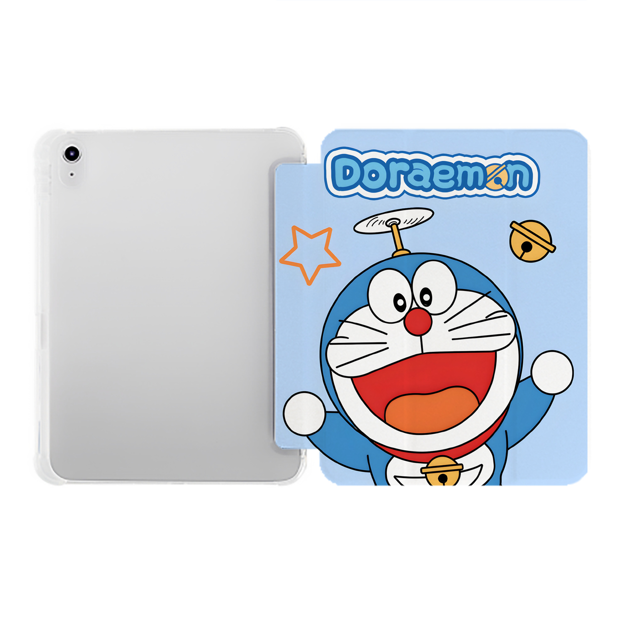 （画像用） ドラえもん Doraemon IPad ケース ペン収納付き 三つ折りスタンド PUレザー×シリコン 対応機種9.5/10.5/10.9インチ